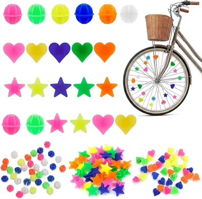 108 stäppa för biken, färgstarka biketillbehör med stjärner och hjärtor