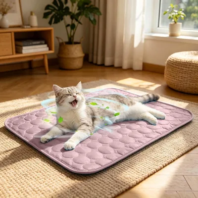 Tappetino Refrigerante per Cani, 50x40cm, Cuscino Raffreddante Lavabile, Cuccia Fresca per Gatti