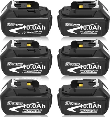 6er Pack 10.0 Ah Ersatzbatterien für Makita Batterie 18 V BL1860B BL1850B BL1850 BL1860 BL1845 BL1840 LXT-400 Kompatibel