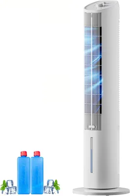 VLites Turmventilator mit Wasserkühlung | 3 Geschwindigkeiten, 60° Schwenk, 3L Wasserkühlung für Wohnzimmer/Schlafzimmer - Best Deal