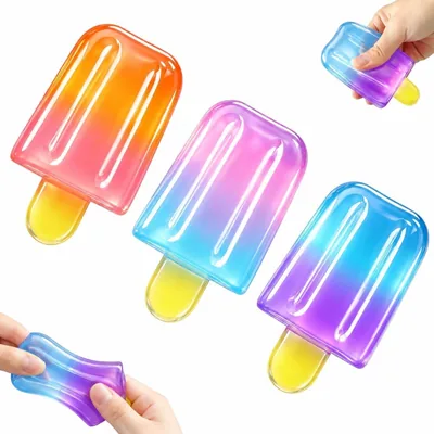 3 Pcs Fruit Ice Cream Squeeze Squishy Toy for Kids & Adults