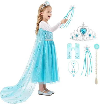 Princess Dress Girls Fairytale Costume Outfit Crown Wand Accessories Best Deal