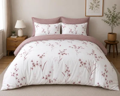WH TEXTILES 6 Piece Bedding Set King Size Cotton