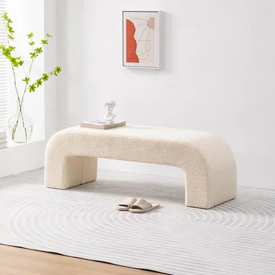 Modern Lamb Velvet Bench - 27% Off