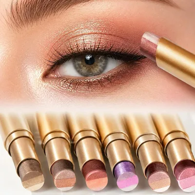 3 Pains eyeshadows stick 6 couleurs gradient mat et pailleté, longue tenue, étanche