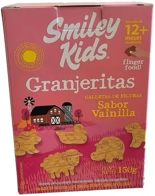 Galletas Granjeritas, Sabor Vainilla con Figuras de Animales, Sin Azúcar Añadida, 150g