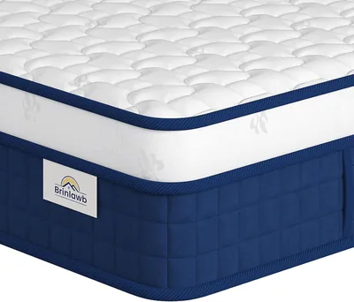 Matelas Hybrid Brinlawb, 140 x 190 cm, 25 cm d'épaisseur, 7 zones à ressorts, fermeté double réversible (souple et ferme)