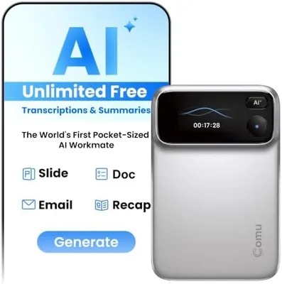 Comu Action Pro AI Voice Recorder - 70H+ Battery