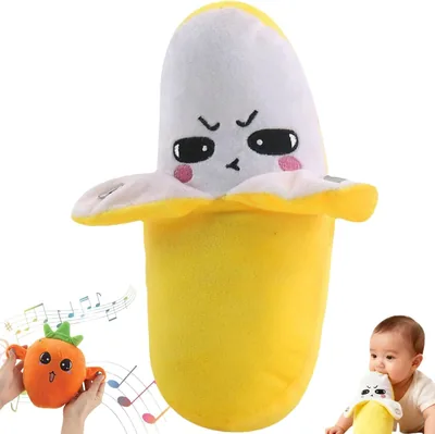 Interactive Sensor Music Doll, Children's Body-Sensing Plush Toy with Piano and Fruit Metronome Soun