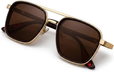 Polarized Square Sunglasses UV400 Brown Lens