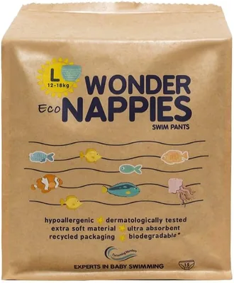 Eco Swim Diaper Pants L (12-18 kg), Hypoallergenic & Biodegradable
