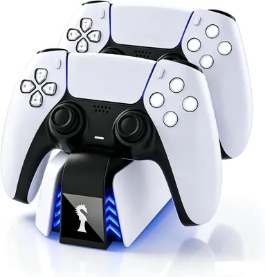 Carregador de Controle PS5 Duplo com Carregamento Rápido e Indicador LED