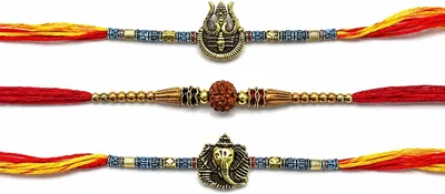 Handmade Rakhi Set with Sacred Symbols - Best Deal