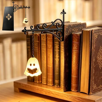 Lámpara de Lectura Fantasma Huikuangeu, Lámpara Decorativa para Biblioteca | Decoración de Halloween, Mini Estante L