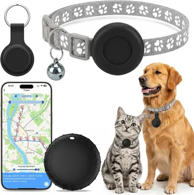 Collare GPS per Gatti, Tracciamento in Tempo Reale, Senza Abbonamento, Compatibile iOS e Android
