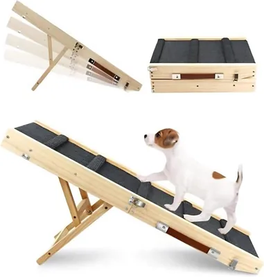 Dog Ramp 83cm Wooden Non-Slip w/ Safety Rails