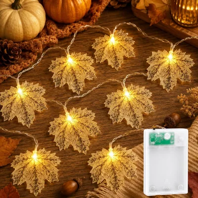 ZingBox Herbst-Feenlicht mit Timer, 3 m 20 LED Maple Leaf Feenlichter | Herbst-Maple-Blatt-Garland-Feenlichter