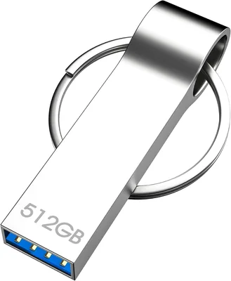 USB-Flashdrive 512GB mit Schlüsselanhänger USB-Speicherstick für Computer/Laptop | USB 3.0 Metall-Stecker Plug & Play Daten-Speicherung