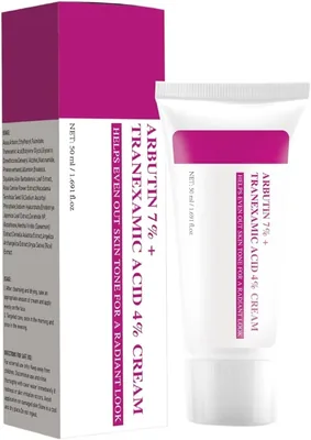 Arbutin 7% + Tranexamic Acid 4% Face Cream, 50ml | Brightens & Sooths Skin, Best Deal
