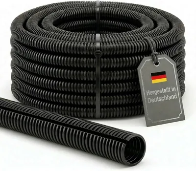 SPEED-BUSTER Korrugierte Rohr Slotten Innendurchmesser 7,5 mm Länge 10 m | 2 bis 50 m, korrogierter Schlauch, UV-beständig, Kabelschlauch