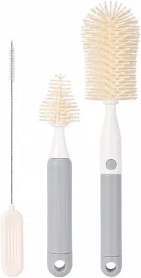 3-Pack Silicone Baby Bottle Brush with Hang-Up Feature