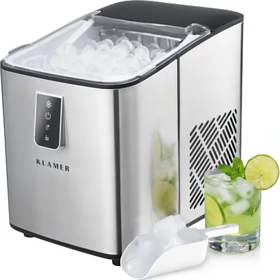 KLAMER Edelstahl Eiswürfelmaschine 12 kg/24 Stunden, 8 Würfel in 8 Minuten Best Deal