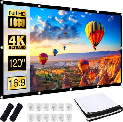 265 x 150cm Projector Screen with Hooks
