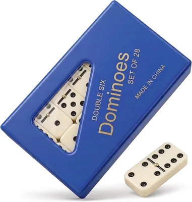 Dominó 28 Peças Profissional | Osso Sintético, Estojo Azul - Best Deal