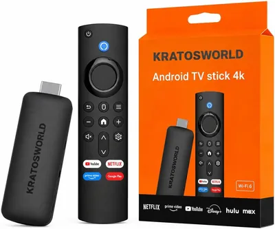 TV Stick KRATOSWORLD Android 14.0 4K UHD, WiFi 6, Bluetooth 5.0, 2GB RAM + 8GB ROM, Quad-Core RK3518, HDMI 2.0b, Transforma tu TV