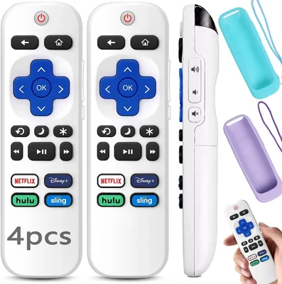 Control Remoto Universal YCFXD 2pcs para ROKU TV con Fundas Protectoras, Compatible con JVC Atvio TCL Hisense Philips Aiwa Sa