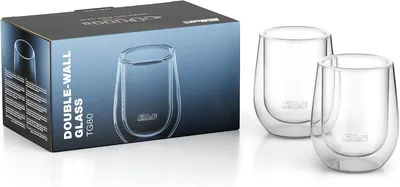 Feller Germany TG80 Double Wall Espresso Glasses Set of 2