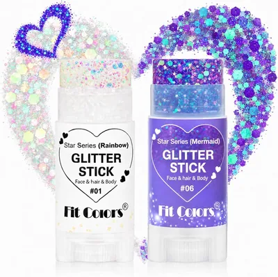 Glitter Stick 2 Pack White Purple