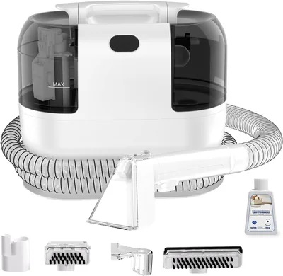  Aspiradora de agua para tapicería, limpiador húmedo | Sofás, alfombras y colchones | Motor 500W, succión 18kPa | Tanques dobles | Multifuncional