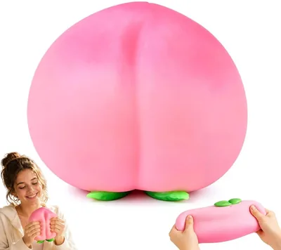 Giant Peach Squishy - Jumbo Realistic Stress Ball, Soft Squishy for Adult Anxiety Relief