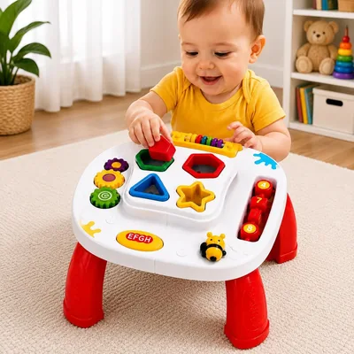 Mesinha Didática Infantil Interativa com Atividades Sensoriais