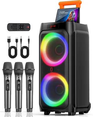 JYX Karaoke Machine with 3 Mics & Speaker