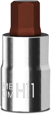 Mr.wintek Roter 11 mm Allen-Bit-Einsatz, 1/2 Zoll (12,5 mm) H11 Sechskant-Aussendurchmesser, 55 mm Länge S2 & CR-V Stahl-Impact-Socket