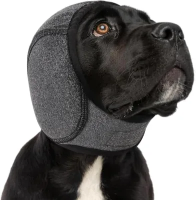 MIAISHUVO Capucha Calmante para Perros, Almohadillas Auriculares Impermeables y Insonorizadas, para Reducir Ruido y Aliviar a tu Mascota
