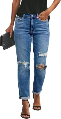 KUNMI Ripped Boyfriend Jeans Best Deal