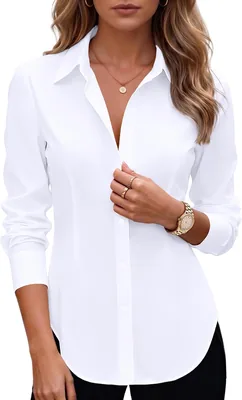 Zeagoo Women's Button Down Shirts Long Sleeve Blouses