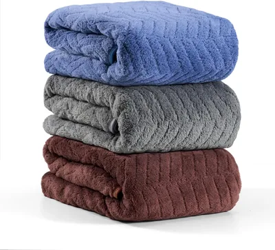 Toallas de Baño 3pcs, Toalla de Microfibra de Vellón Coral Suave y Absorbente | Toallas Grandes para Cuerpo, 70×140 cm