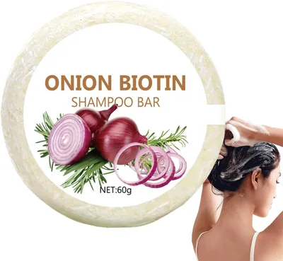 Shampoing à l'oignon Biotin, barres de shampoing hydratantes à l'oignon, contrôleur anti-frizz