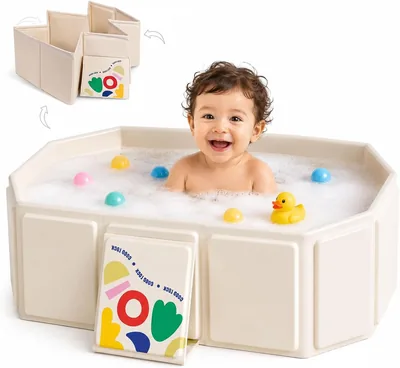 Bañera Plegable para Niños 75x45x25 cm, Portátil para Viaje