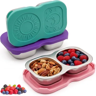 3 Pack Stainless Steel Snack Containers with Lid - Best Deal