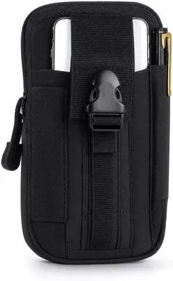 Black Belt Pouch - 1 Pack Nylon Utility Waist Bag
