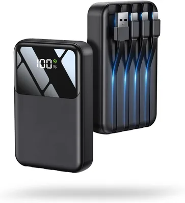 HGGH 60000mAh ケーブル内蔵モバイルバッテリー 22.5W/20W出力 急速充電 5デバイス同時充電 LC