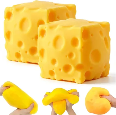 Maizic Queso Squishy Juguete Antiestrés para Adultos y Niños (2 Piezas 7CM)