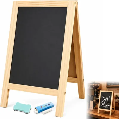 A Boards Pavement Sign Chalkboard 25x40cm Double Sided Black Board - Best Deal