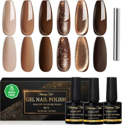 Polish Semi-Permanent Cat Eye Magnétique, 6 Couleurs Automne/Hiver