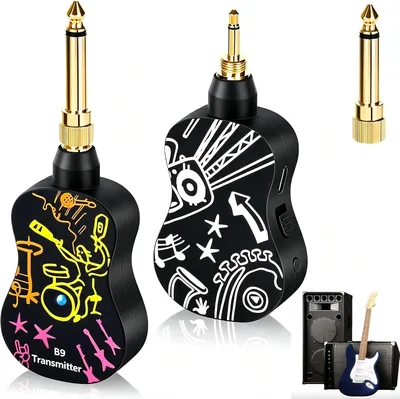 SXPKSW Sistema Inalámbrico para Guitarra, 2.4 GHz Transmisor/Receptor | Recargable, Baja Latencia, p